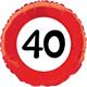 Folienballone rot 40. Geburtstag (45 cm)