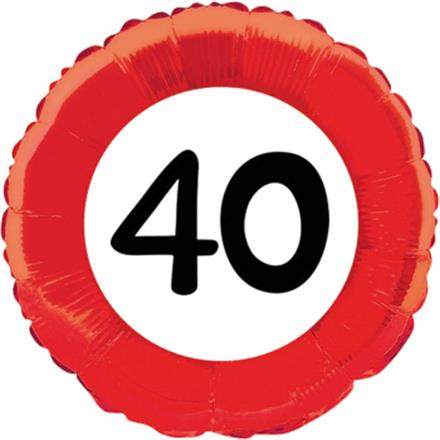 Folienballone rot 40. Geburtstag (45 cm)