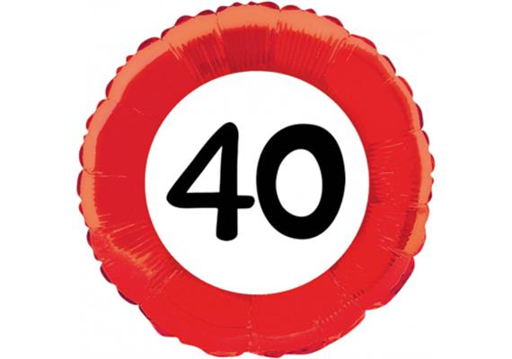 Folienballone rot 40. Geburtstag (45 cm)