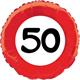Folienballone rot 50. Geburtstag (45 cm)