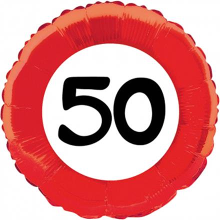 Folienballone rot 50. Geburtstag (45 cm)