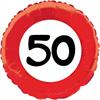 Folienballone rot 50. Geburtstag (45 cm)