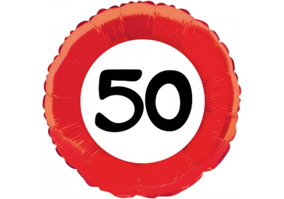 Folienballone rot 50. Geburtstag (45 cm)