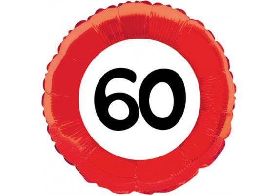 Folienballone rot 60. Geburtstag (45 cm)