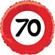 Folienballone rot 70. Geburtstag (45 cm)