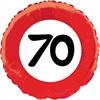 Folienballone rot 70. Geburtstag (45 cm)