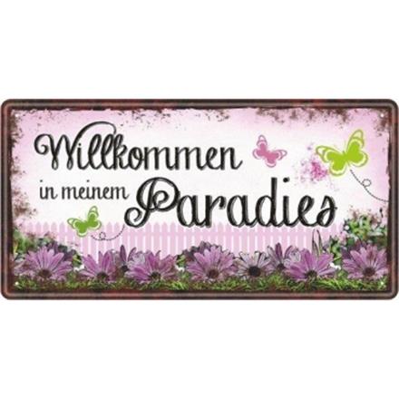 Garten Metallschild Paradies