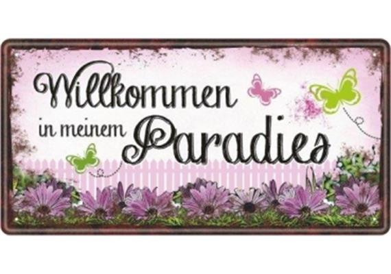 Garten Metallschild Paradies
