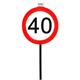 Gartenstecker Verkehrsschild 40