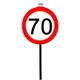 Gartenstecker Verkehrsschild 70
