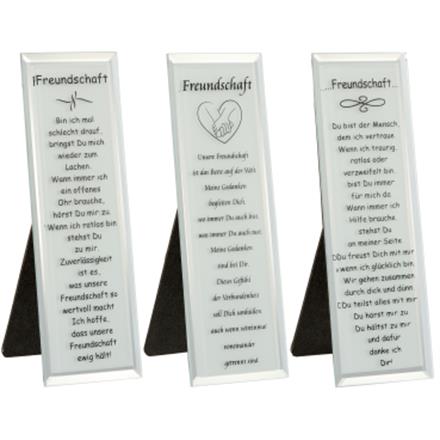 Glasspiegel mit Spruch Freundschaft