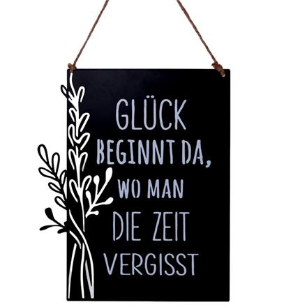 Glück Zeit Metallschild