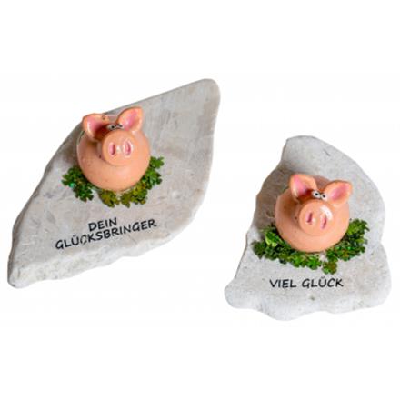 Glücksschwein auf Stein