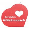 Glückwunsch Herzkerze (rot)
