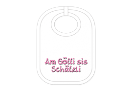 Götti Schätzeli Babylatz - Textilfarbe weiss