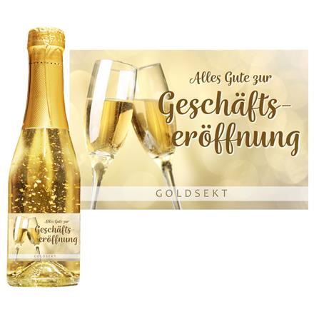 Goldsekt gold Geschäftseröffnung