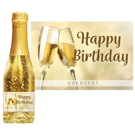 Goldsekt gold Happy Birthday