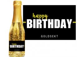 Goldsekt Neon Happy Birthday - 0,2 Liter