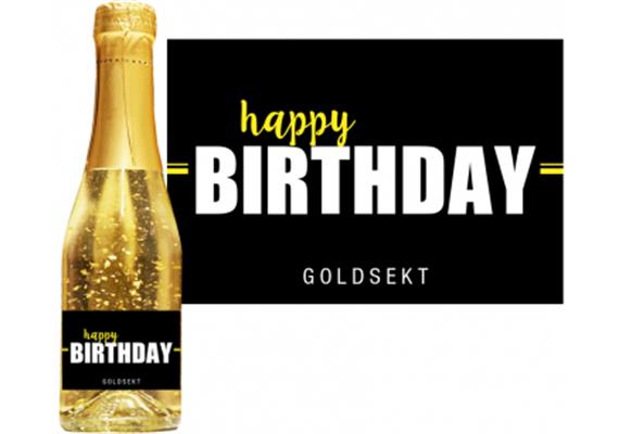 Goldsekt Neon Happy Birthday - 0,75 Liter