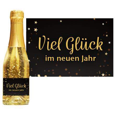 Goldsekt Viel Glück Jahr Sterne