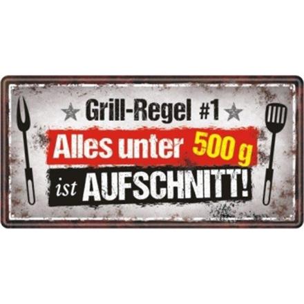 Grill Metallschild Aufschnitt
