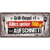 Grill Metallschild Aufschnitt