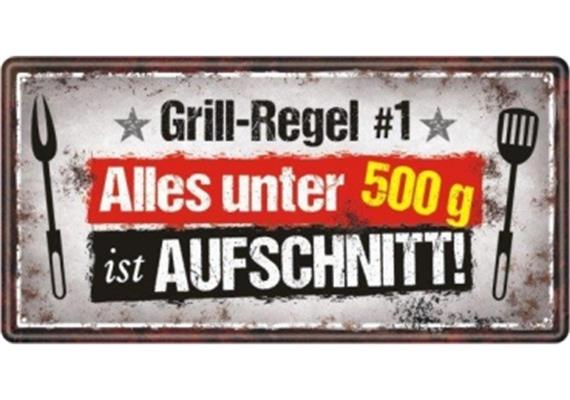 Grill Metallschild Aufschnitt