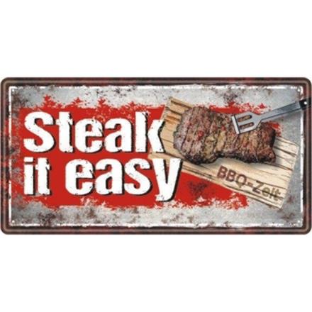 Grill Metallschild Steak it easy