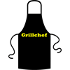 Grillchef Schrift Schürze - Textilfarbe schwarz