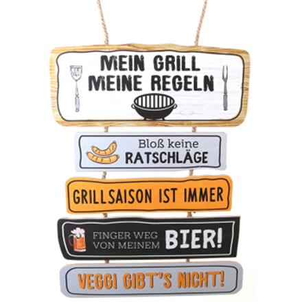 Grillregeln Holzschild