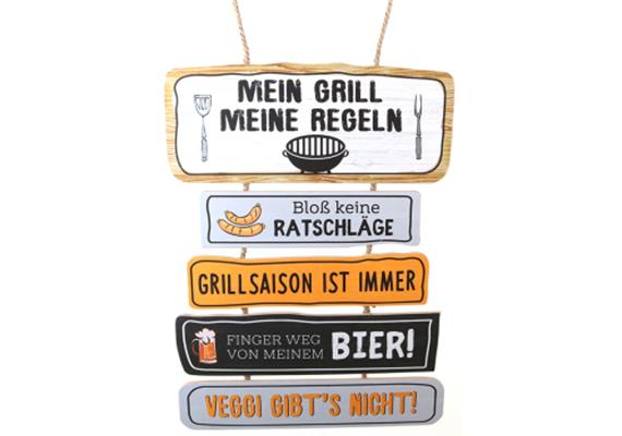 Grillregeln Holzschild