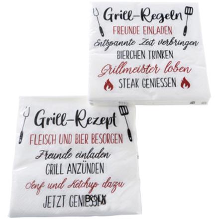 Grillregeln Servietten (2 sort.)