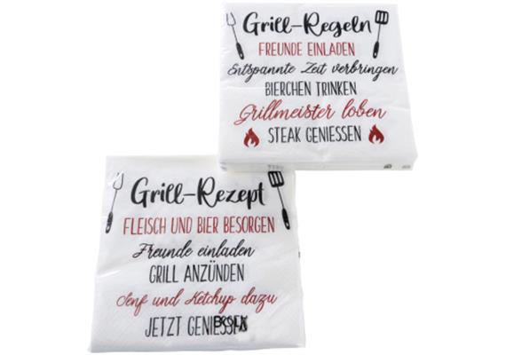 Grillregeln Servietten (2 sort.)