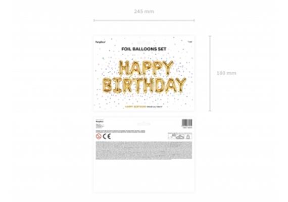Happy Birthday Ballonset gold | Bild 2