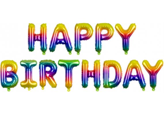 Happy Birthday Ballonset rainbow | Bild 1