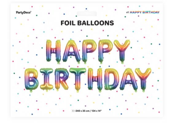 Happy Birthday Ballonset rainbow | Bild 2