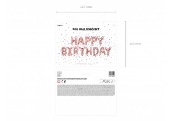 Happy Birthday Ballonset roségold | Bild 2