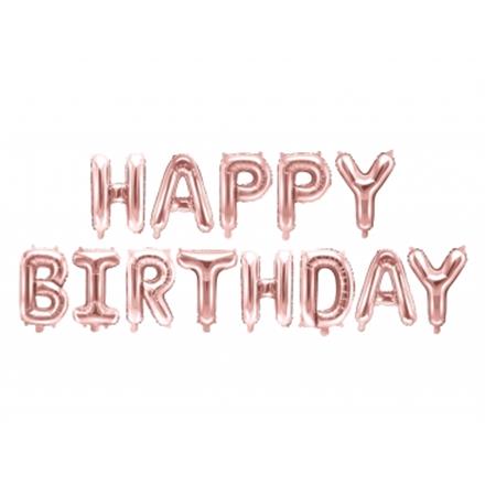 Happy Birthday Ballonset roségold