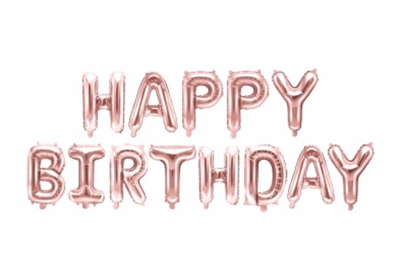 Happy Birthday Ballonset roségold | Bild 1