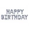 Happy Birthday Ballonset silber
