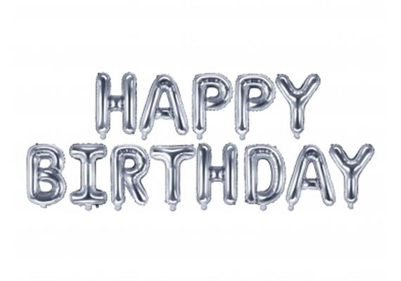 Happy Birthday Ballonset silber | Bild 1