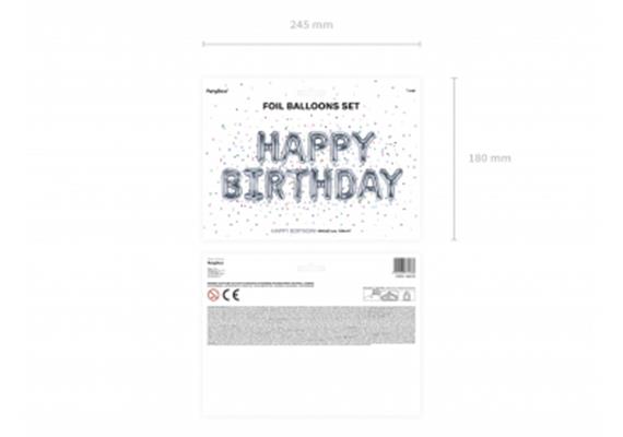 Happy Birthday Ballonset silber | Bild 2