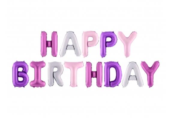 Happy Birthday Ballonset violett | Bild 1
