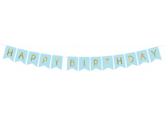 Happy Birthday Banner Girlande hellblau | Bild 1