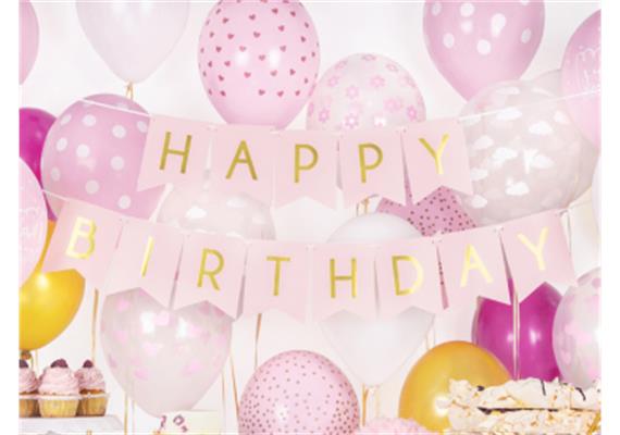 Happy Birthday Banner Girlande rosa | Bild 2