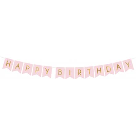 Happy Birthday Banner Girlande rosa