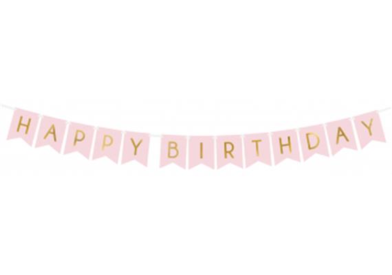 Happy Birthday Banner Girlande rosa | Bild 1