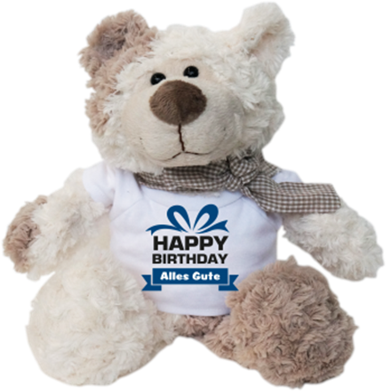 Happy Birthday blau Plüschbär