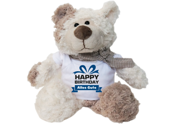 Happy Birthday blau Plüschbär