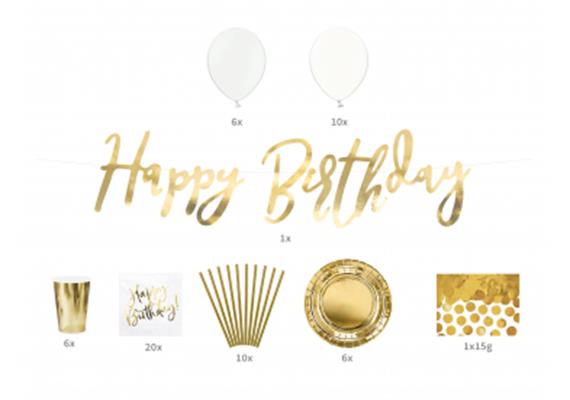 Happy Birthday gold Partyset | Bild 3
